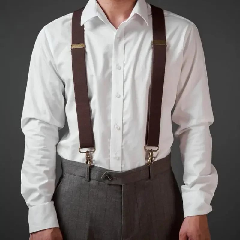 Leather Suspenders Adult Men's 4-Clip Hook & Loop Carrier Adjustable X-Shape Single Colour Universal Strap Clip
Leather Suspenders Adult Men's 4-Clip Hook & Loop Carrier Adjustable X-Shape Single Colour Universal Strap Clip