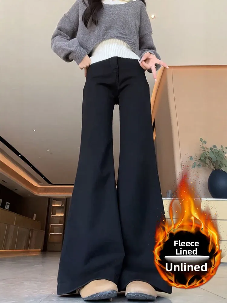 Белые джинсы-колокольчики на подкладке, женские эластичные джинсовые брюки с высокой талией для грушевого тела, осень-зима, большие размеры
Белые джинсы-колокольчики на подкладке, женские эластичные джинсовые брюки с высокой талией для грушевого тела, осень-зима, большие размеры