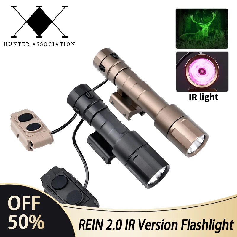 Wadsn Tactical Metal REIN 2.0 IR Led Flashlight With Dual function switch for 20mm Picatinny Rail Airsoft Hunting Weapon light
Wadsn Tactical Metal REIN 2.0 IR Led Flashlight With Dual function switch for 20mm Picatinny Rail Airsoft Hunting Weapon light
