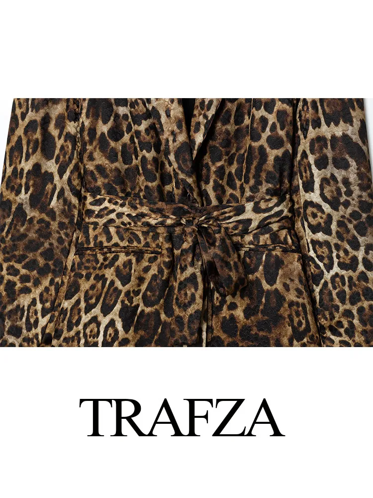 TRAFZA Women New Fashion 2-Piece Set Chic Leopard Print Lapel Pockets Belt Design Casual Blazers+High Waist Zipper Long Pants
TRAFZA Women New Fashion 2-Piece Set Chic Leopard Print Lapel Pockets Belt Design Casual Blazers+High Waist Zipper Long Pants