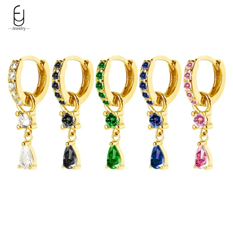 925 Sterling Silver Needle Exquisite Colorful Crystal Hoop Earrings for Women Fashion Water Drop Pendant Earrings Fine Jewelry
925 Sterling Silver Needle Exquisite Colorful Crystal Hoop Earrings for Women Fashion Water Drop Pendant Earrings Fine Jewelry