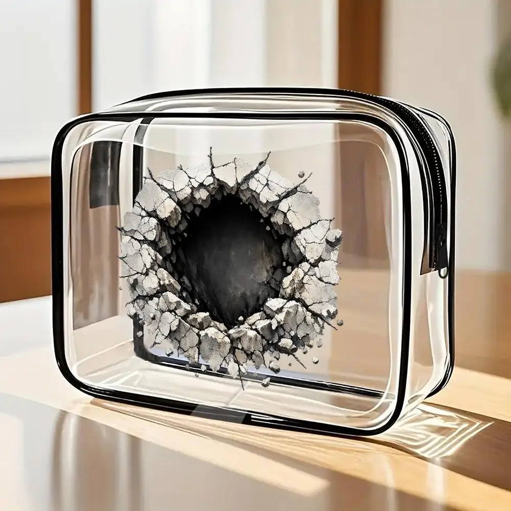 Cracked Concrete Hole Clear Toiletry Bag Optical Illusion Design With Black Zipper Trim Portable Spacious Cosmetic Organizer For
Cracked Concrete Hole Clear Toiletry Bag Optical Illusion Design With Black Zipper Trim Portable Spacious Cosmetic Organizer For