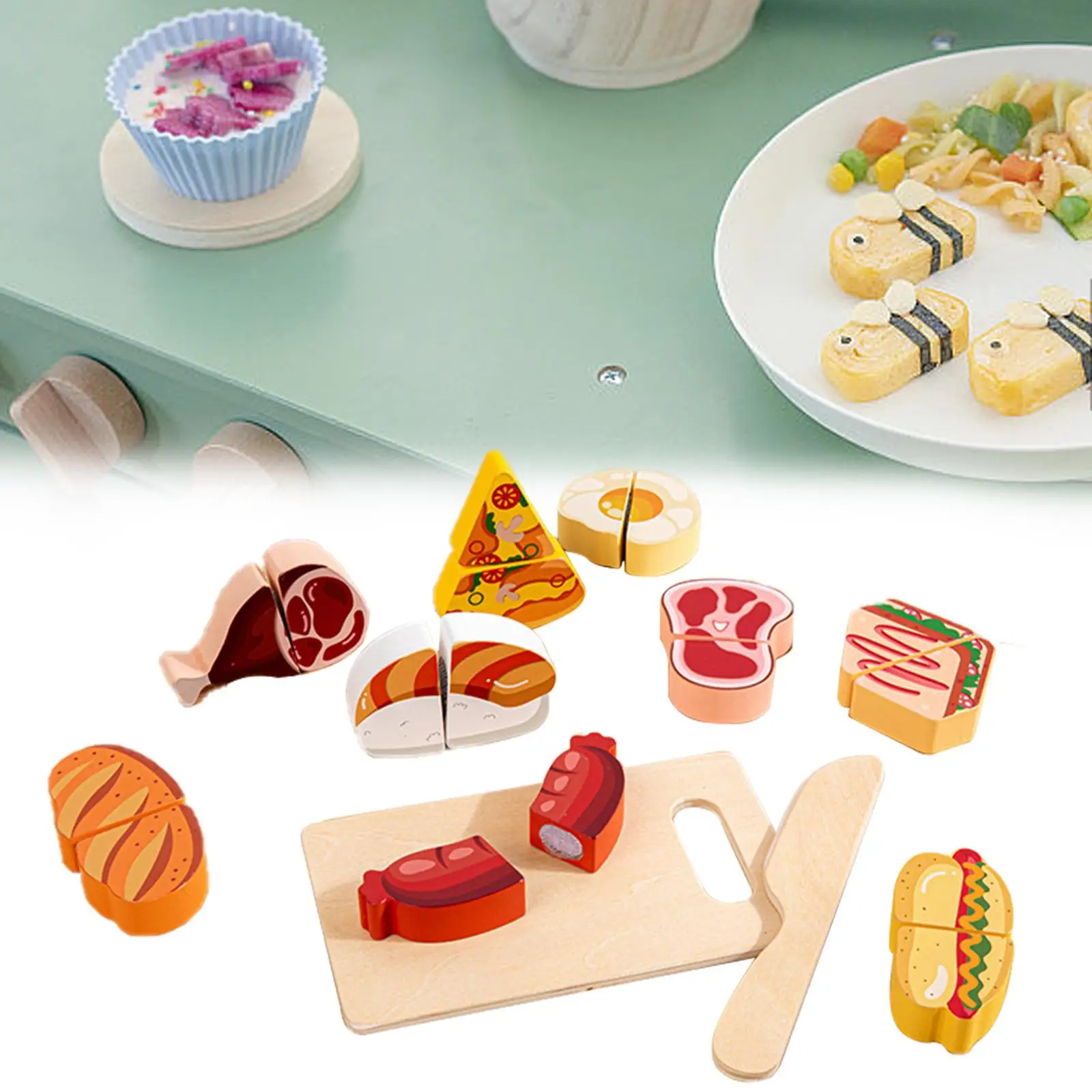 Wooden Cutting Play Foods Toy Wooden Food Toy Educational Puzzle Food Toy Montessori Kitchen Playset for Cars Room Preschool
Wooden Cutting Play Foods Toy Wooden Food Toy Educational Puzzle Food Toy Montessori Kitchen Playset for Cars Room Preschool