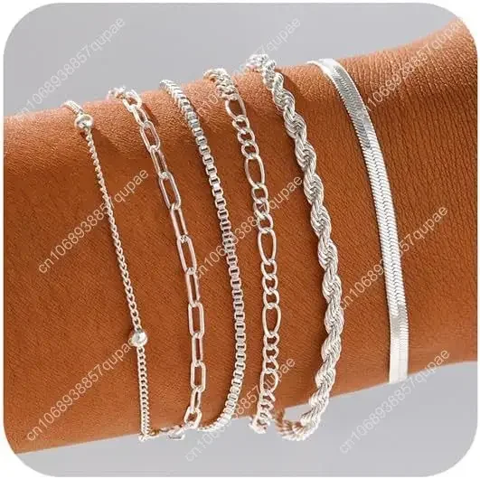 Gold/Silver Bracelets for Women,14K Real Gold Plated Bracelets Stack Trendy Jewelry Sets Stackable Snake Chain Figaro Paperclip
Gold/Silver Bracelets for Women,14K Real Gold Plated Bracelets Stack Trendy Jewelry Sets Stackable Snake Chain Figaro Paperclip