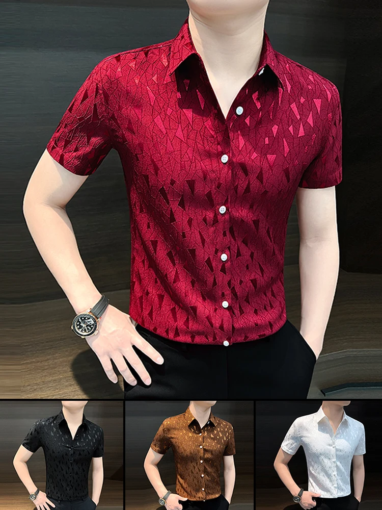 Men's Slim Fit ort Sve Floral irt Ice Silk Breathable Lightweight Red Men's Summer Faionable Casual irt
Men's Slim Fit ort Sve Floral irt Ice Silk Breathable Lightweight Red Men's Summer Faionable Casual irt