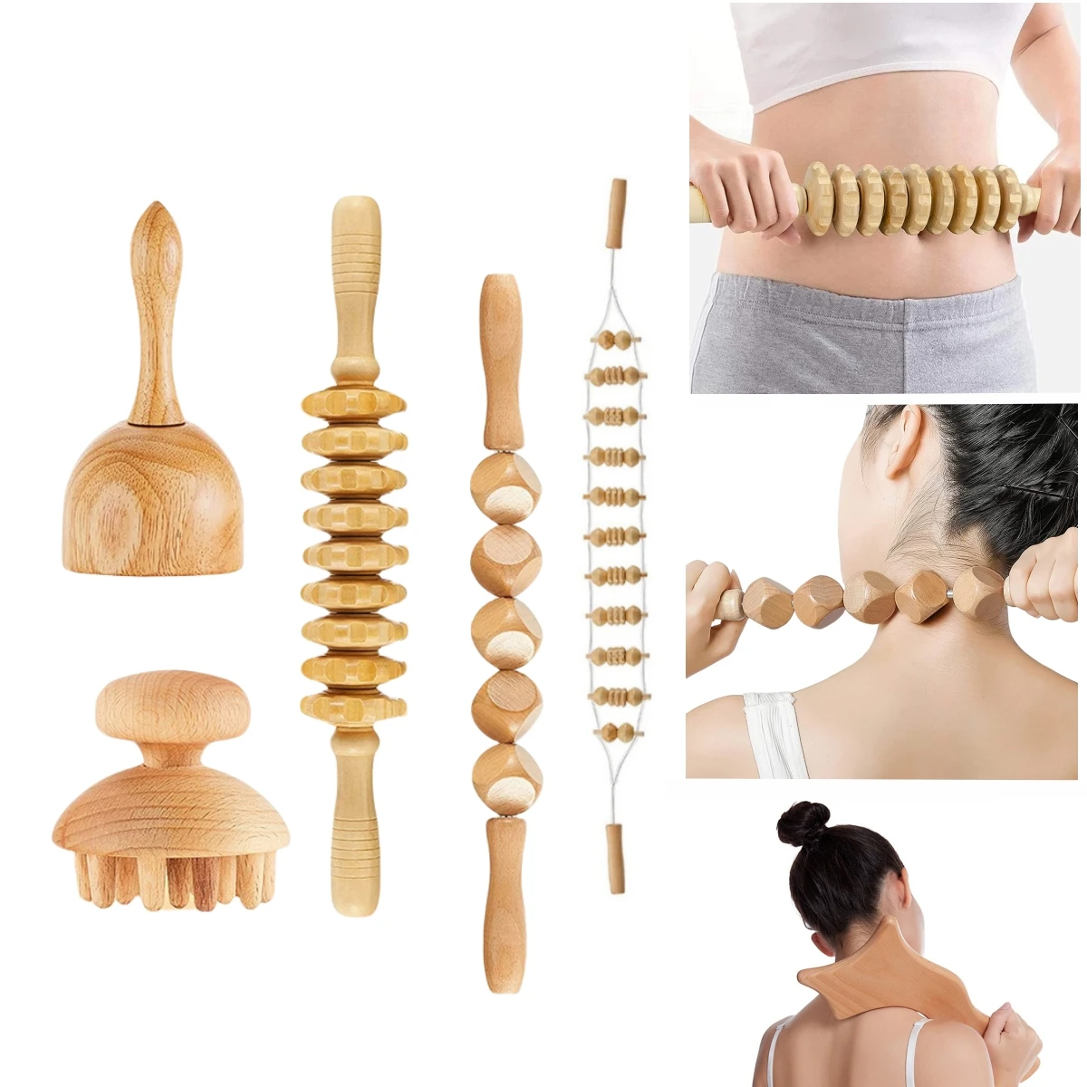 6 pcs Wooden Massage Sets Roller for Stomach Cellulite Wooden Therapy Massage Tools for Body Shaping Stick for Muscle Knots
6 pcs Wooden Massage Sets Roller for Stomach Cellulite Wooden Therapy Massage Tools for Body Shaping Stick for Muscle Knots