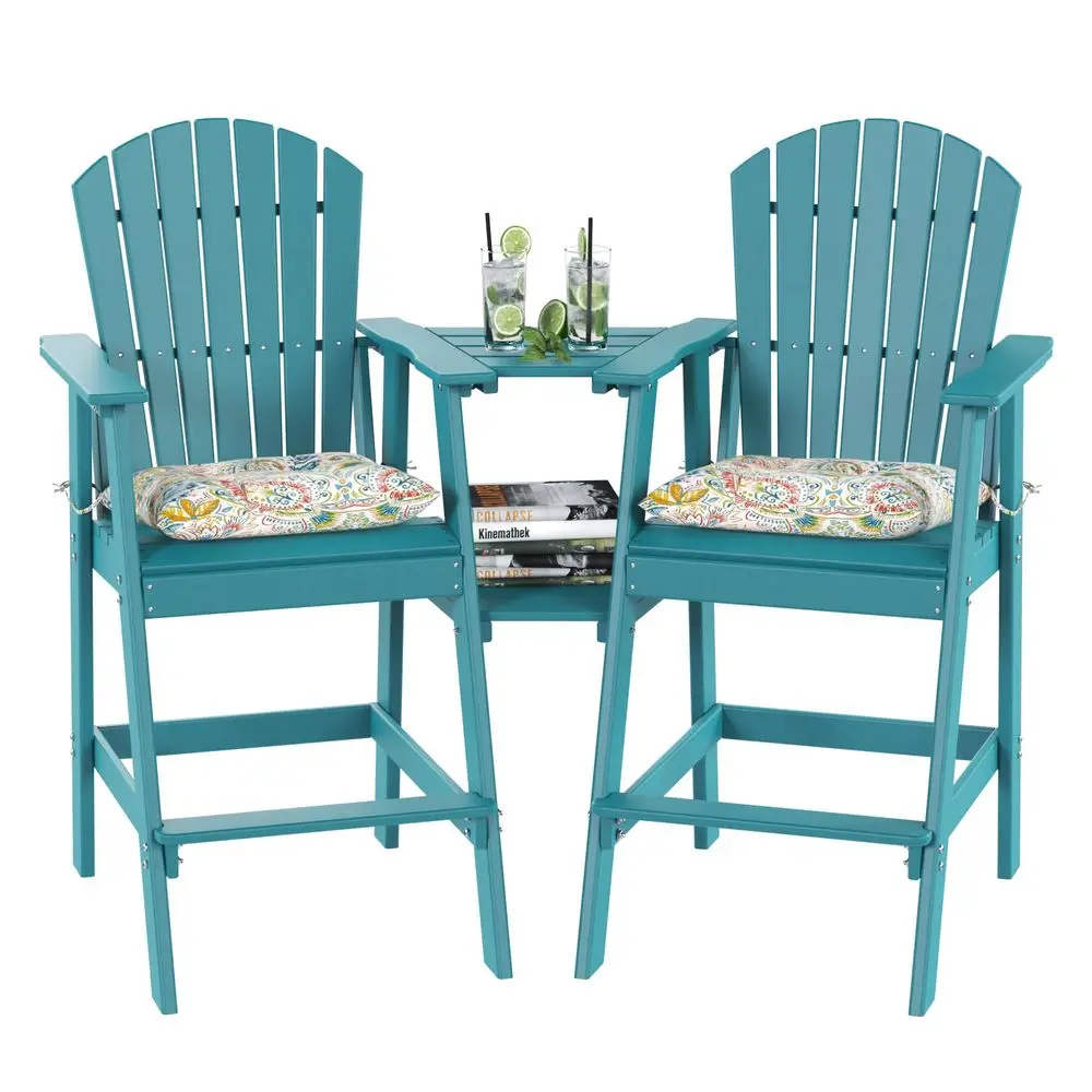 Tall Adirondack Chairs Set of 2 with Table, Patio HDPE Bar Set, 3 PCS Counter Height Dining Bistro Set, Pub Table with Stools,
Tall Adirondack Chairs Set of 2 with Table, Patio HDPE Bar Set, 3 PCS Counter Height Dining Bistro Set, Pub Table with Stools,