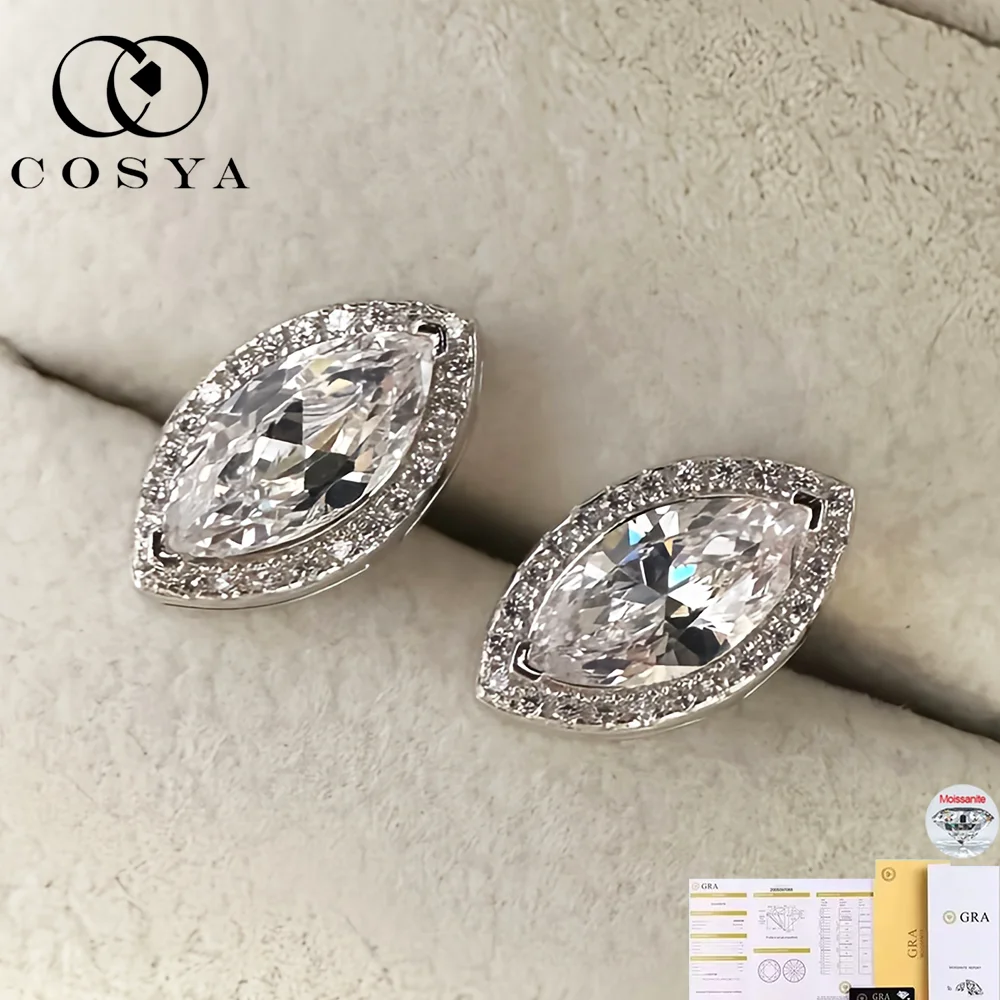 COSYA 5*10mm Marquise Cut Moissanite Earrings For Women 925 Sterling Silver Lab Diamond Sparking Ear Stud Fine Jewelry Gifts
COSYA 5*10mm Marquise Cut Moissanite Earrings For Women 925 Sterling Silver Lab Diamond Sparking Ear Stud Fine Jewelry Gifts