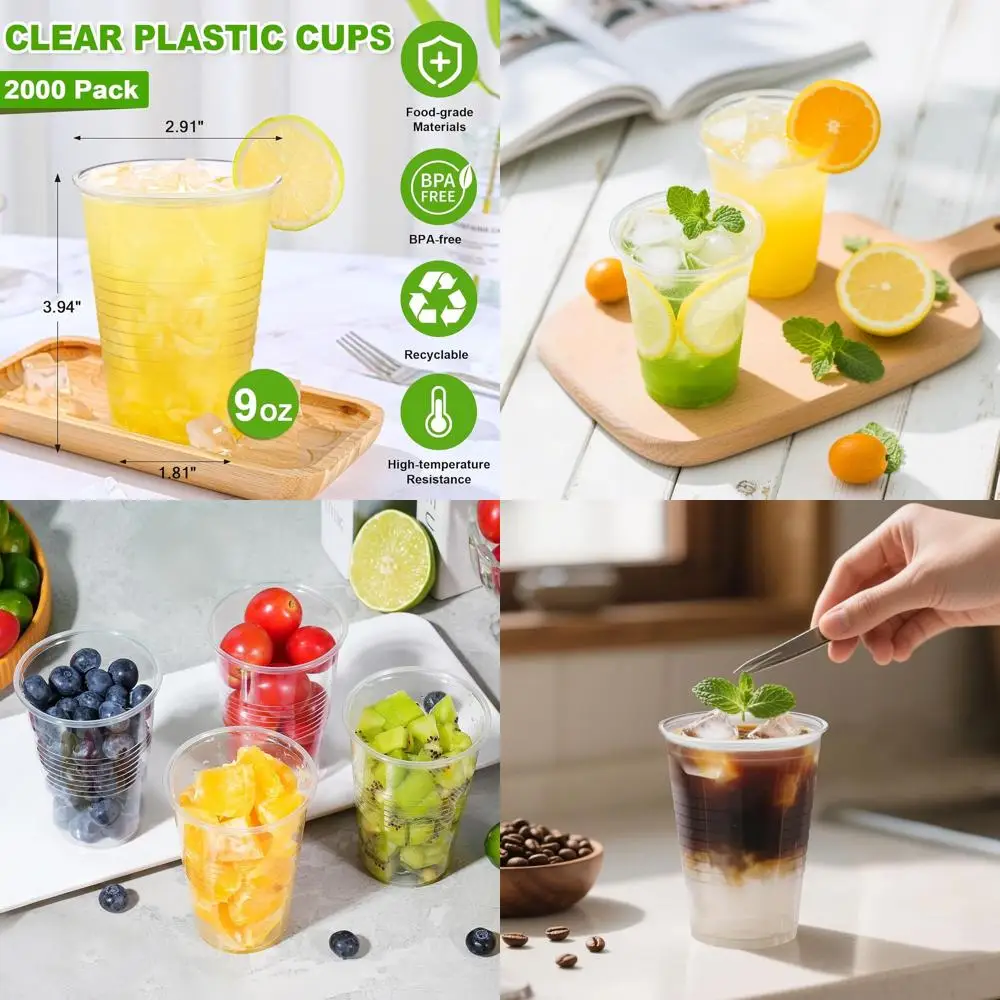 Одноразовые прозрачные стаканы 9 унций, идеально подходят для вечеринок на открытом воздухе, свадеб и праздничных торжеств
Одноразовые прозрачные стаканы 9 унций, идеально подходят для вечеринок на открытом воздухе, свадеб и праздничных торжеств