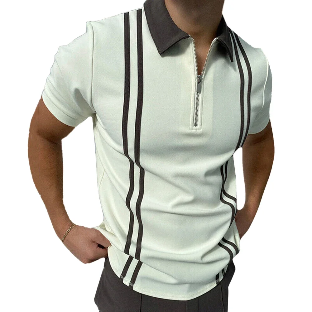 Casual Top T Shirt Regular Short Sleeve Slight Stretch Striped Lapel Neck Polyester Comfy Fashion Hot New Stylish
Casual Top T Shirt Regular Short Sleeve Slight Stretch Striped Lapel Neck Polyester Comfy Fashion Hot New Stylish