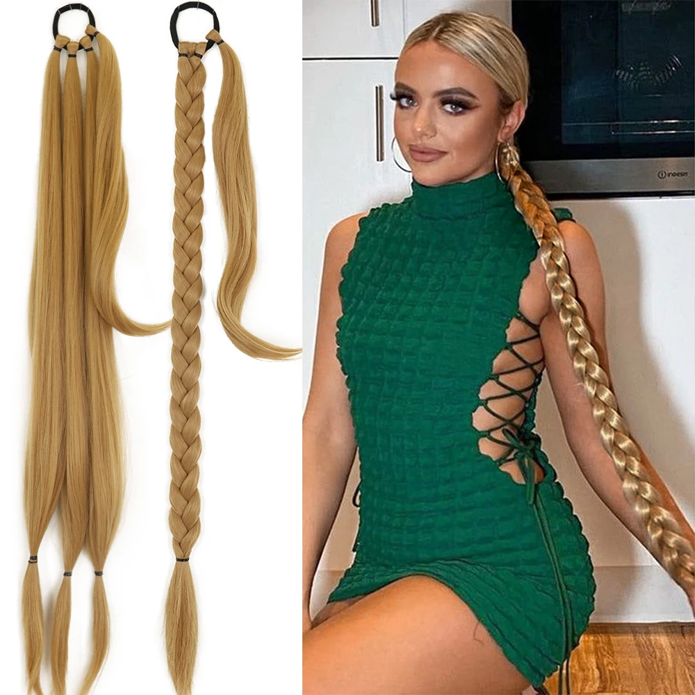 Long Synthetic Braided Ponytail Hair Extension For Women Black Blonde Hairpiece Pony Tail With Hair Tie Fake Hair Extensions
Long Synthetic Braided Ponytail Hair Extension For Women Black Blonde Hairpiece Pony Tail With Hair Tie Fake Hair Extensions