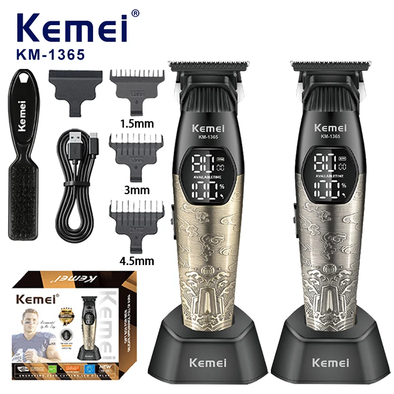 Kemei KM-1365 Electric Hair Clipper Professional Oil Head Carving Pusher Metal Electric Hair Clipper Digital Display
Kemei KM-1365 Electric Hair Clipper Professional Oil Head Carving Pusher Metal Electric Hair Clipper Digital Display
