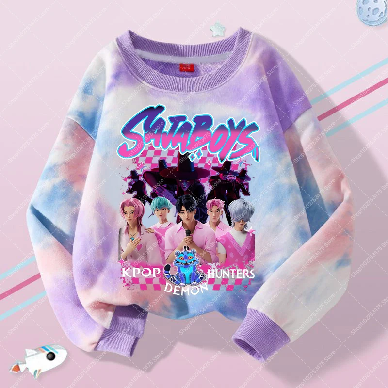 KPop Охотники на демонов для девочек, милый свитшот с героями мультфильмов, детский топ с длинными рукавами, весенне-осенняя повседневная толстовка, детская одежда, пуловер
KPop Охотники на демонов для девочек, милый свитшот с героями мультфильмов, детский топ с длинными рукавами, весенне-осенняя повседневная толстовка, детская одежда, пуловер