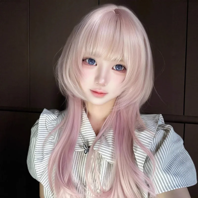 Women's full wig, pink gradient, high-layered, straight bangs, bob style, full head wig
Women's full wig, pink gradient, high-layered, straight bangs, bob style, full head wig