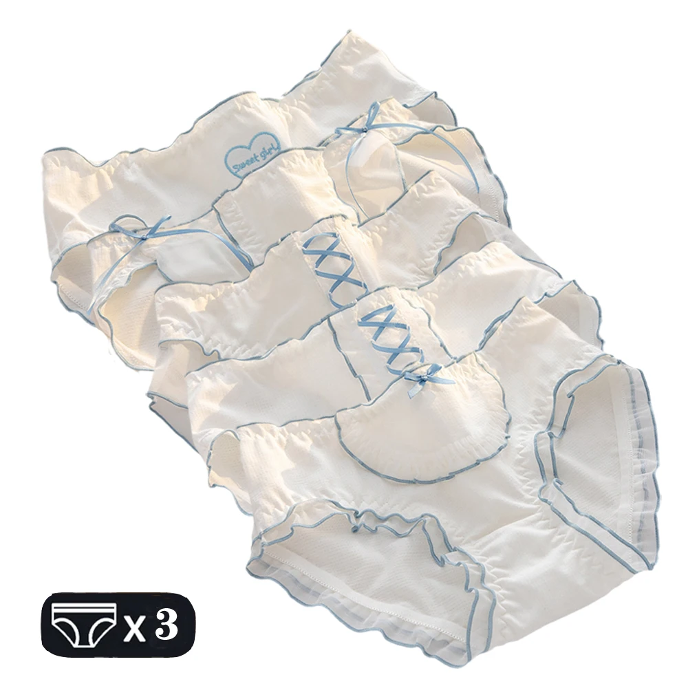 3Pcs Women Bow Underwear White Panties Sexy Panty Female Breathable Lace Underpants Girls' Sexy Lingerie Girls' Briefs
3Pcs Women Bow Underwear White Panties Sexy Panty Female Breathable Lace Underpants Girls' Sexy Lingerie Girls' Briefs