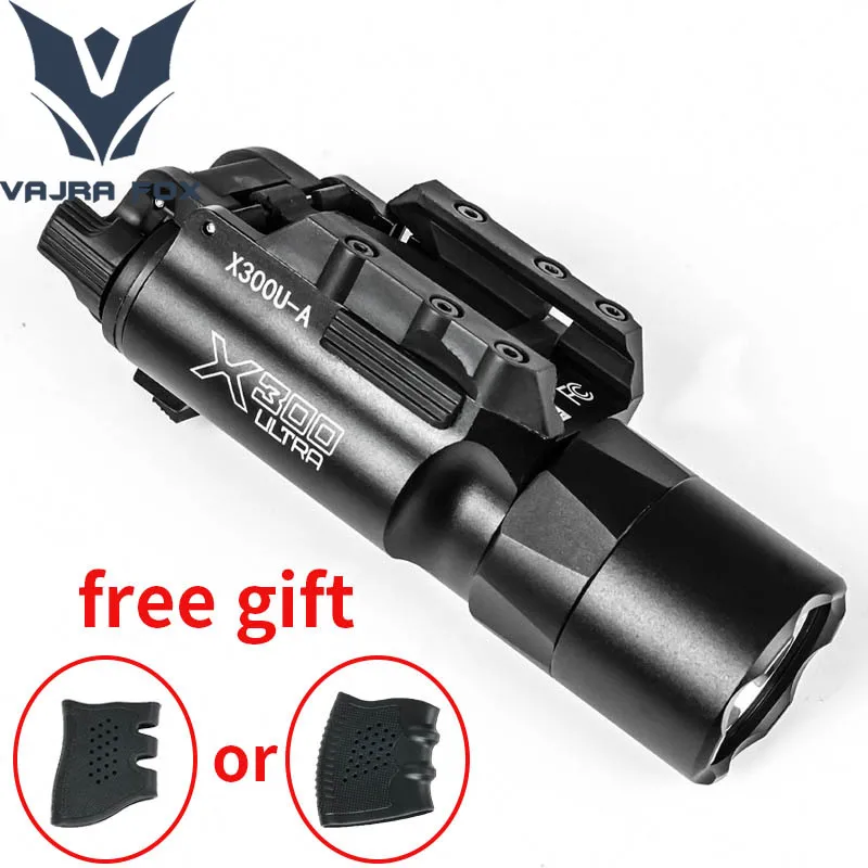 Tactical Gear X300 X300U LED Flashlight G17 G18 G19 Pistol Hanging Hunting Scout Light Airsofty Equipment Fit 20MM Rail
Tactical Gear X300 X300U LED Flashlight G17 G18 G19 Pistol Hanging Hunting Scout Light Airsofty Equipment Fit 20MM Rail