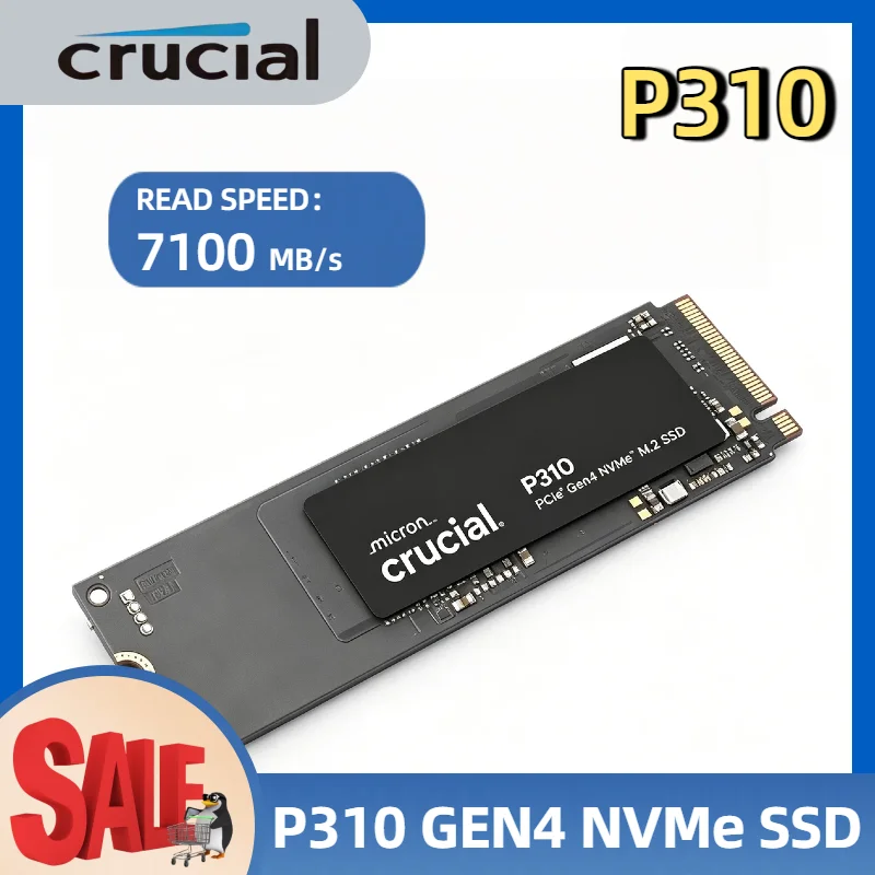 Crucial P310 1TB 2TB M.2 2280 PCIe Gen4 NVMe SSD Up to 7100MB s Internal Solid State Drive PC OEM Package Pro Unit
Crucial P310 1TB 2TB M.2 2280 PCIe Gen4 NVMe SSD Up to 7100MB s Internal Solid State Drive PC OEM Package Pro Unit