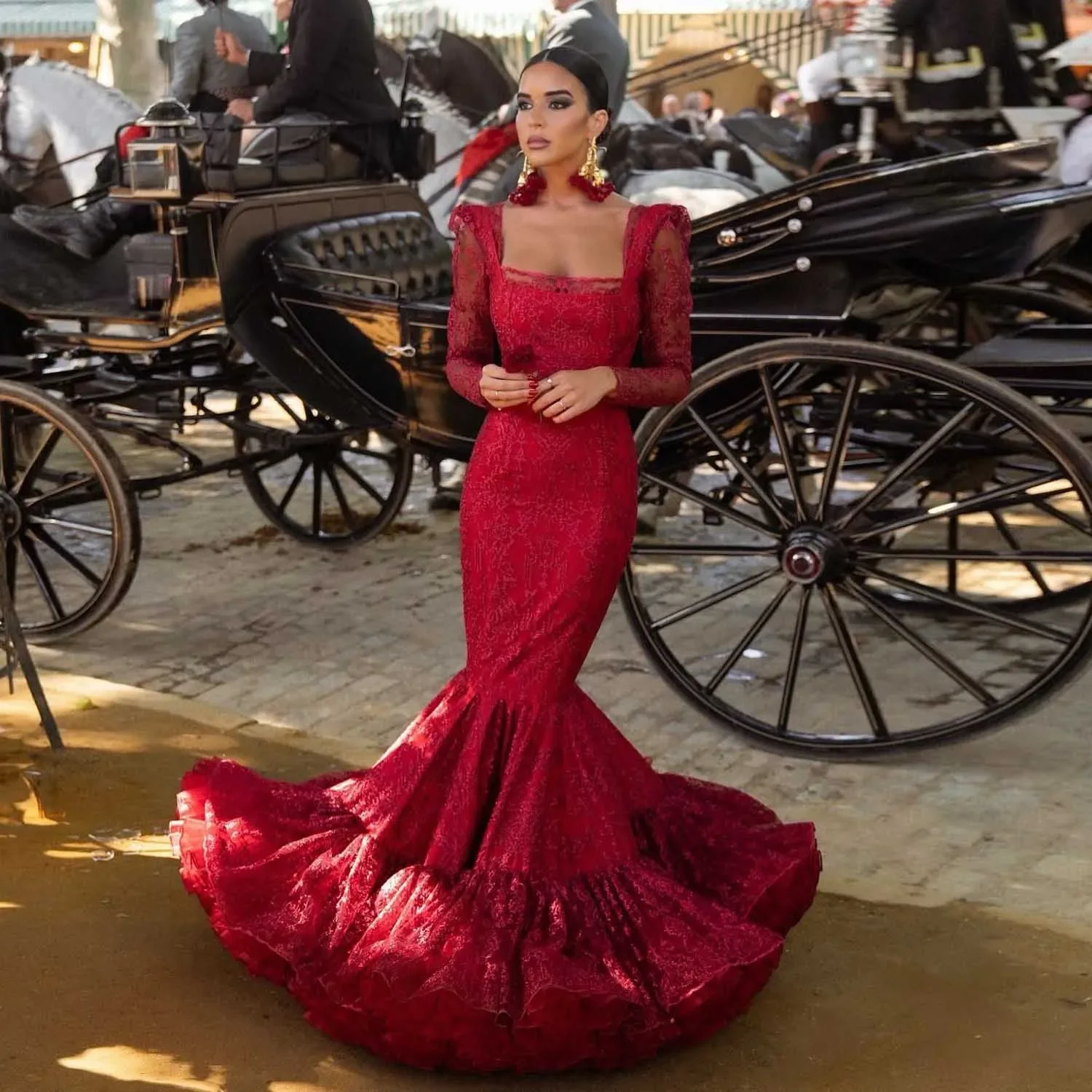 Роскошное вечернее платье-русалка с кружевной вышивкой, сексуальное, с квадратным вырезом, длинными рукавами, для танцевальных вечеринок и торжественных мероприятий, на заказ
Роскошное вечернее платье-русалка с кружевной вышивкой, сексуальное, с квадратным вырезом, длинными рукавами, для танцевальных вечеринок и торжественных мероприятий, на заказ