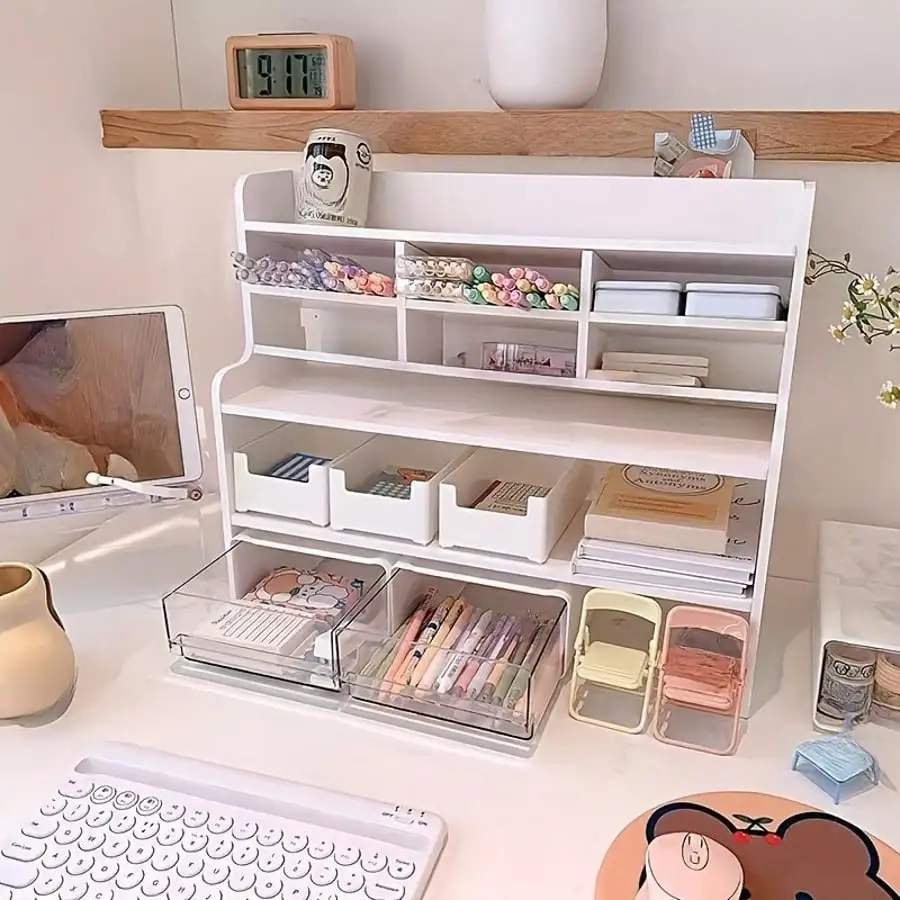 Upgraded Thickened Double Heightened Desktop Organizer, Dormitory Office Storage Box, Cosmetic Books Stationery Organizer, Space Saving Modern Design Durable
Upgraded Thickened Double Heightened Desktop Organizer, Dormitory Office Storage Box, Cosmetic Books Stationery Organizer, Space Saving Modern Design Durable