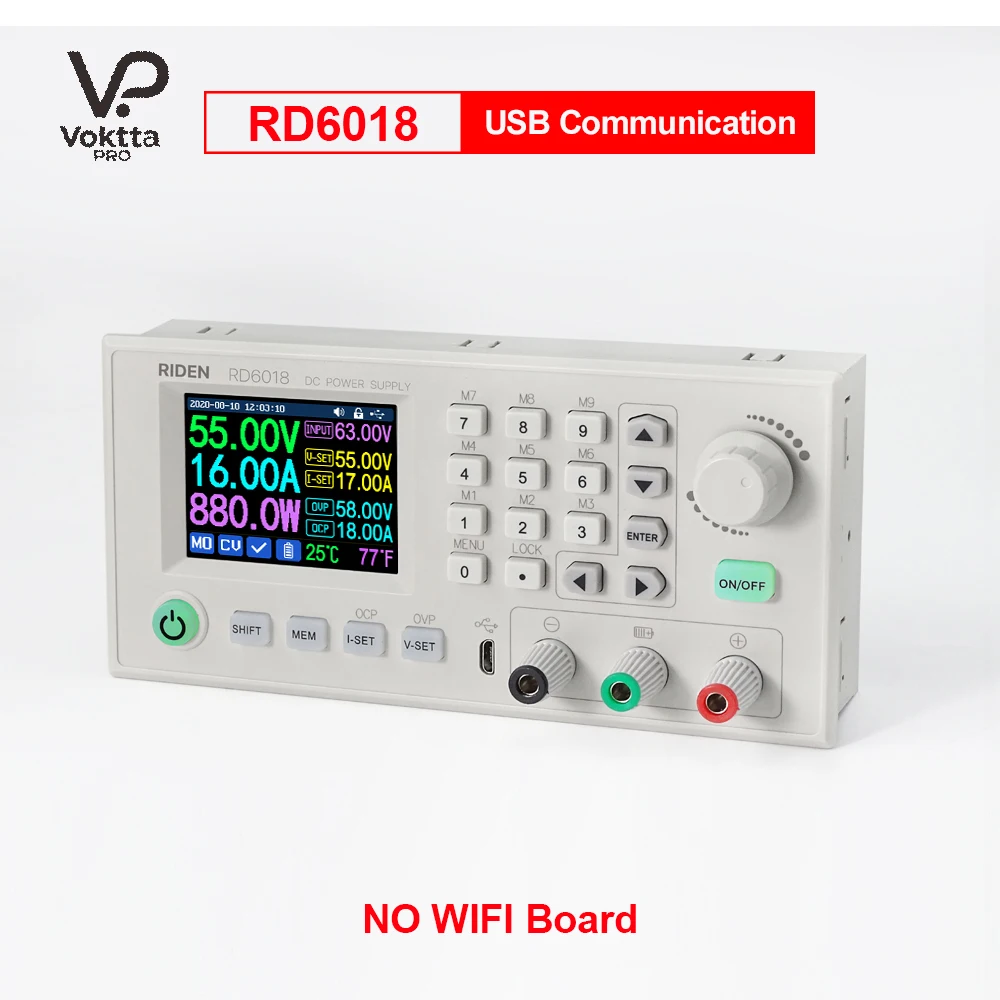Регулируемый импульсный источник питания RD6018 RD6018-W с USB и Wi-Fi для ЧПУ, стабилизированный источник питания для экспериментов и ремонта
Регулируемый импульсный источник питания RD6018 RD6018-W с USB и Wi-Fi для ЧПУ, стабилизированный источник питания для экспериментов и ремонта