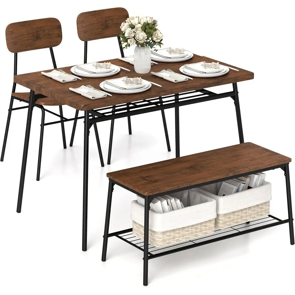 Space-Saving 4-Piece Dining Set with Bench and Chairs for Kitchen and Living Room
Space-Saving 4-Piece Dining Set with Bench and Chairs for Kitchen and Living Room
