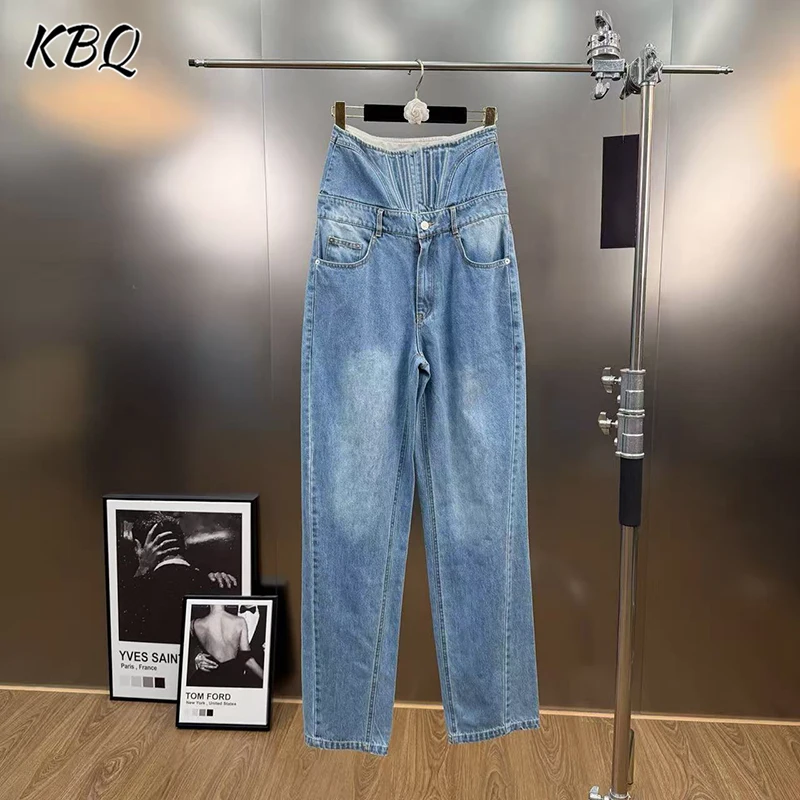 KBQ однотонные свободные шикарные повседневные джинсы с карманами для женщин, минималистичные прямые джинсы с высокой талией, женская мода
KBQ однотонные свободные шикарные повседневные джинсы с карманами для женщин, минималистичные прямые джинсы с высокой талией, женская мода