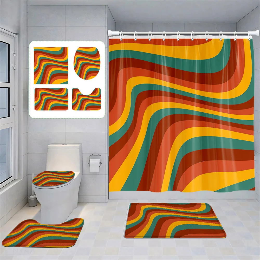 Nordic Minimalist Abstract Geometric Bathroom suit Morandi Shower Curtain Floor Mat Toilet Mat Four-piece Home Decoration
Nordic Minimalist Abstract Geometric Bathroom suit Morandi Shower Curtain Floor Mat Toilet Mat Four-piece Home Decoration
