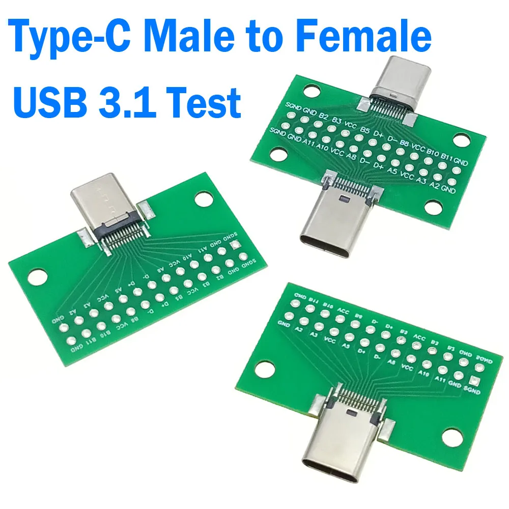 Type C 24P 2.54mm Connector Socket Type-C Male to Female USB 3.1 Test PCB Board Adapter For Data Line Wire Cable Transfer
Type C 24P 2.54mm Connector Socket Type-C Male to Female USB 3.1 Test PCB Board Adapter For Data Line Wire Cable Transfer