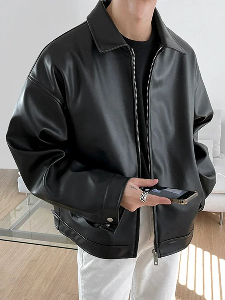 Spring Autumn Cool Luxury Short Black Soft Light Pu Leather Jacket Men Zipper Casual Mens Jackets and Coats Fashion
Spring Autumn Cool Luxury Short Black Soft Light Pu Leather Jacket Men Zipper Casual Mens Jackets and Coats Fashion