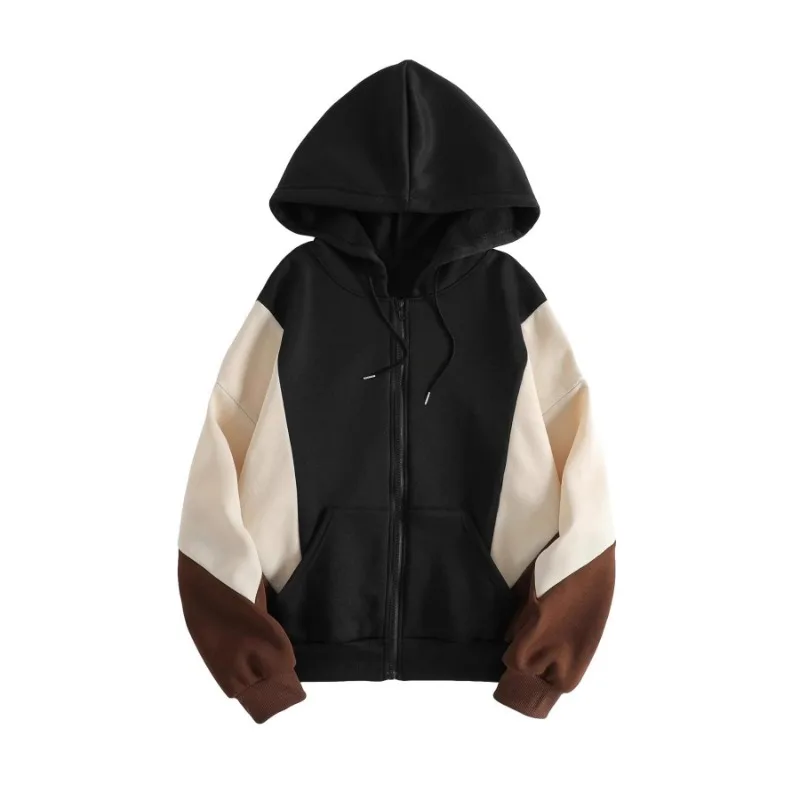 Women's Color Block Splicing Casual Hooded Jacket Zipper Sweatshirt Color Blocking Hoodie
Women's Color Block Splicing Casual Hooded Jacket Zipper Sweatshirt Color Blocking Hoodie