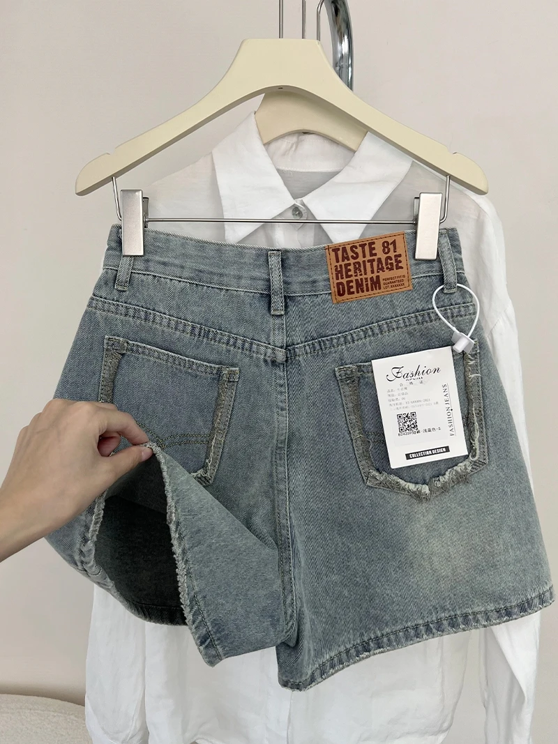 High Waist Denim Shorts Women's Loose Slim A-Line Wide Leg Hot Pants Thin Summer New Arrival Casual Washed Jeans Shorts
High Waist Denim Shorts Women's Loose Slim A-Line Wide Leg Hot Pants Thin Summer New Arrival Casual Washed Jeans Shorts