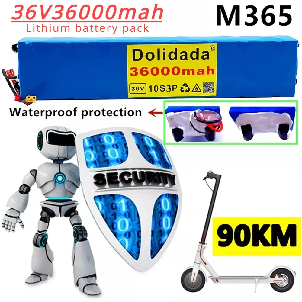NEW 10S3P 36V 36000mAh Battery Electric Scooter Pack 18650 M365 Lithium Electric Scooter Battery Scooter
NEW 10S3P 36V 36000mAh Battery Electric Scooter Pack 18650 M365 Lithium Electric Scooter Battery Scooter