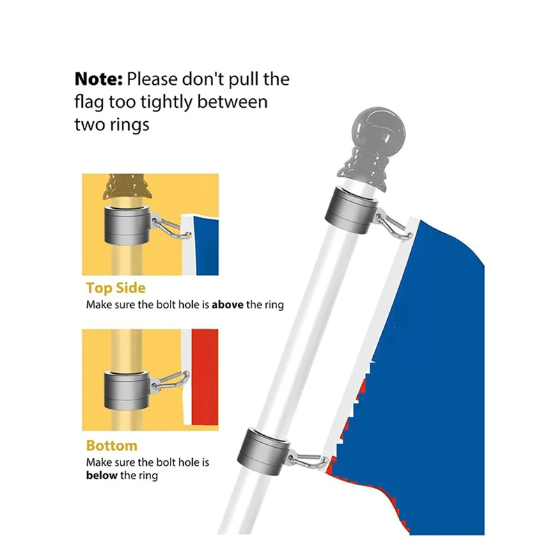 M11K-5 Pair Aluminum Alloy Flag Pole Rings 1In, 360 Degree Rotating Flag Mounting Rings For 0.75-1.02 Inch Diameter Flagpole
M11K-5 Pair Aluminum Alloy Flag Pole Rings 1In, 360 Degree Rotating Flag Mounting Rings For 0.75-1.02 Inch Diameter Flagpole
