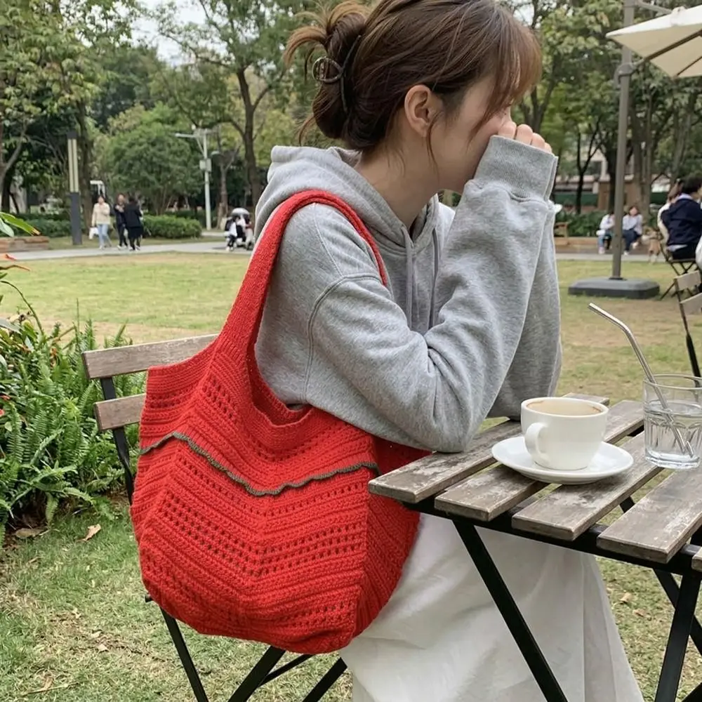Korean Style Hollow Out Knitted Weave Bag Solid Color Vacation Style Knitted Shoulder Bag Handbag Braided Beach Bag Outdoor
Korean Style Hollow Out Knitted Weave Bag Solid Color Vacation Style Knitted Shoulder Bag Handbag Braided Beach Bag Outdoor