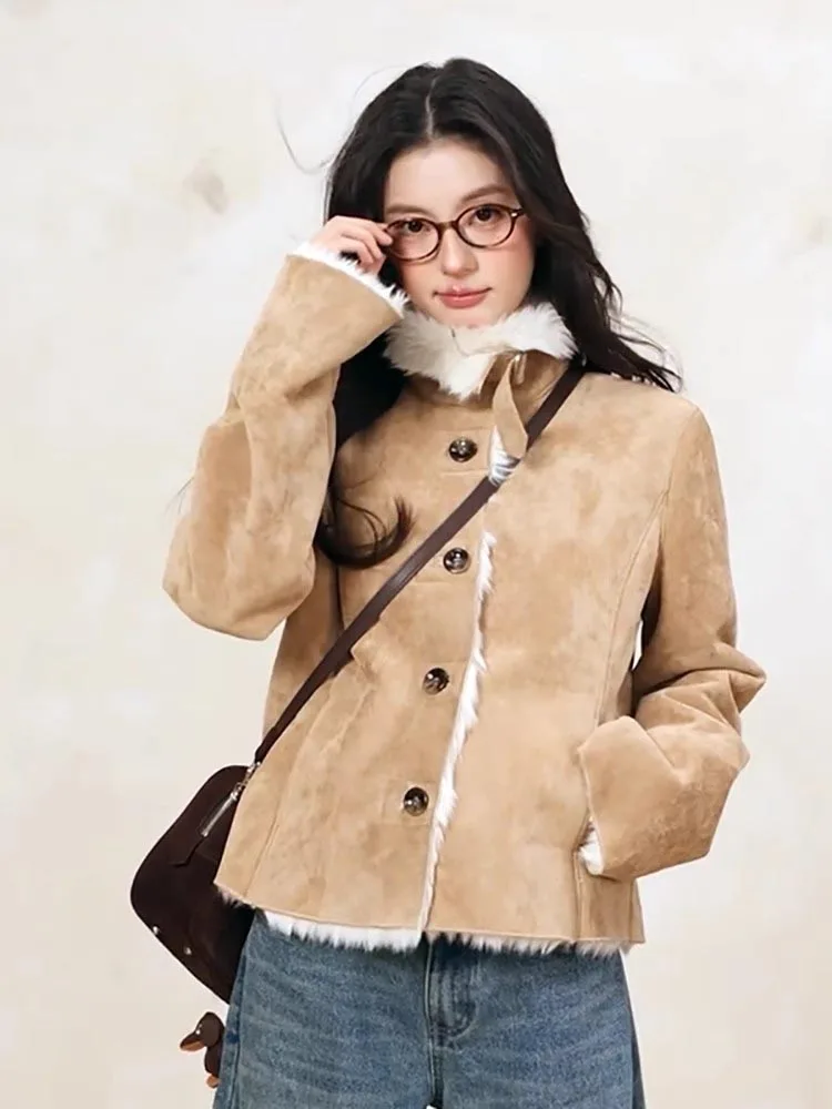Winter Women Streetwear Short Jacket Fashion Vintage Thick Warm Coat Lapel Single Breasted Jacket Casual Outerwear
Winter Women Streetwear Short Jacket Fashion Vintage Thick Warm Coat Lapel Single Breasted Jacket Casual Outerwear
