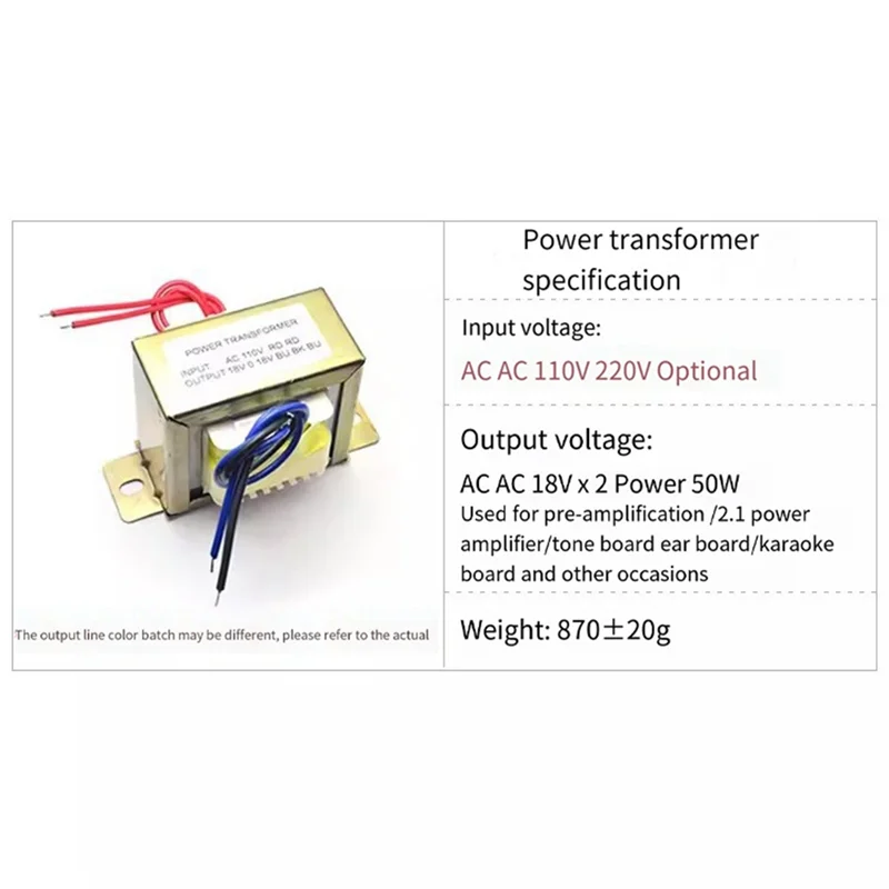 Power Transformer Dual AC 18V 50W EI Transformer In Optional For Preamplifier 2.1 Amplifier Tone Board A-Y41A
Power Transformer Dual AC 18V 50W EI Transformer In Optional For Preamplifier 2.1 Amplifier Tone Board A-Y41A