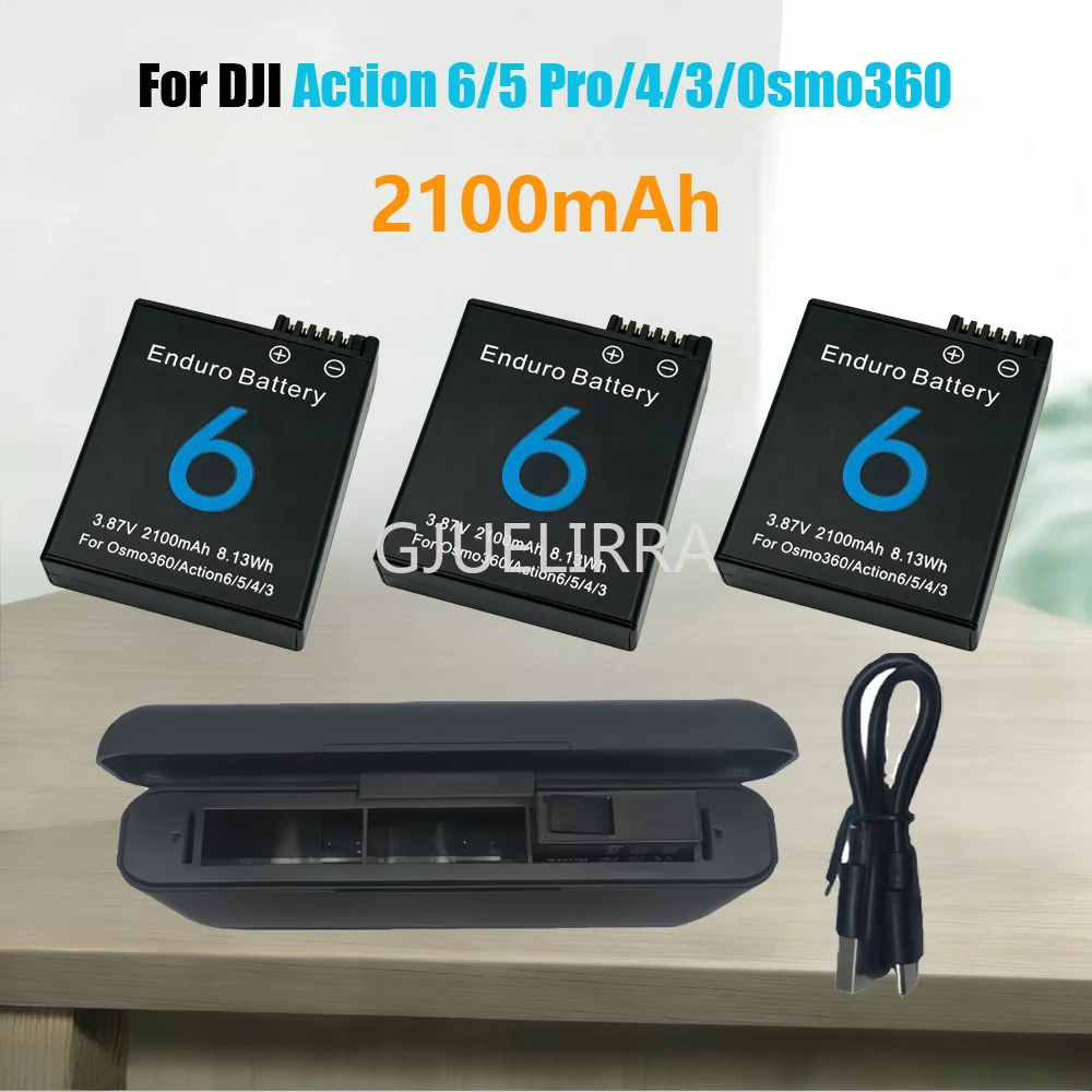 2100mAh DJI Osmo Action 6 Action 5 Pro Battery + 3-Slot Charger for DJI Osmo Action 5 Pro/4/3/Osmo 360 Sports Camera Accessories
2100mAh DJI Osmo Action 6 Action 5 Pro Battery + 3-Slot Charger for DJI Osmo Action 5 Pro/4/3/Osmo 360 Sports Camera Accessories