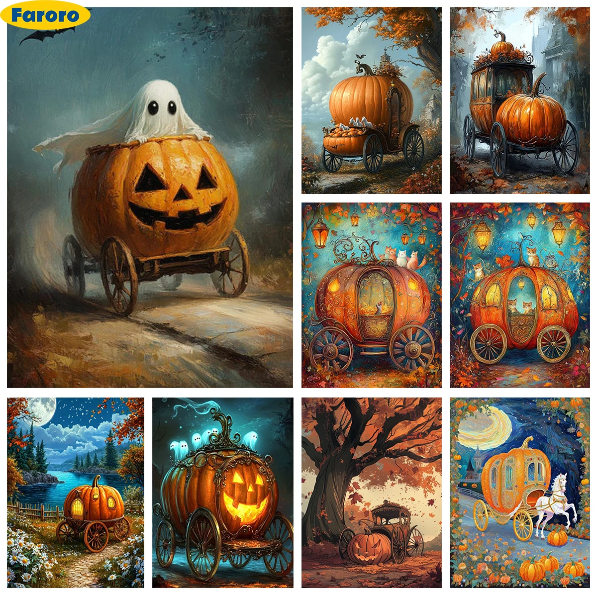 Ghost Pumpkin Car 5D Diamond Painting Halloween Mural DIY Diamond Embroidery Children's Fun Crafts Home Decoration
Ghost Pumpkin Car 5D Diamond Painting Halloween Mural DIY Diamond Embroidery Children's Fun Crafts Home Decoration