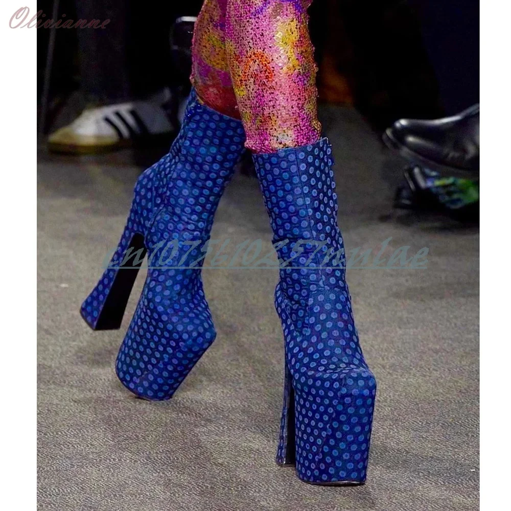 Runway Style Deep Blue Platform Short Boots Chunky High Heel Side Zipper Elegant Retro Style 2025 Spring Women Shoes Para Mujere
Runway Style Deep Blue Platform Short Boots Chunky High Heel Side Zipper Elegant Retro Style 2025 Spring Women Shoes Para Mujere