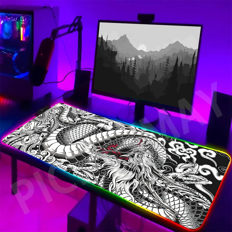 Chinese Dragon LED Gaming Mousepads Large Backlight Desk Mat 39.3x19.6in Gamer Mousepad RGB Mouse Pad Luminous Mouse Mat
Chinese Dragon LED Gaming Mousepads Large Backlight Desk Mat 39.3x19.6in Gamer Mousepad RGB Mouse Pad Luminous Mouse Mat