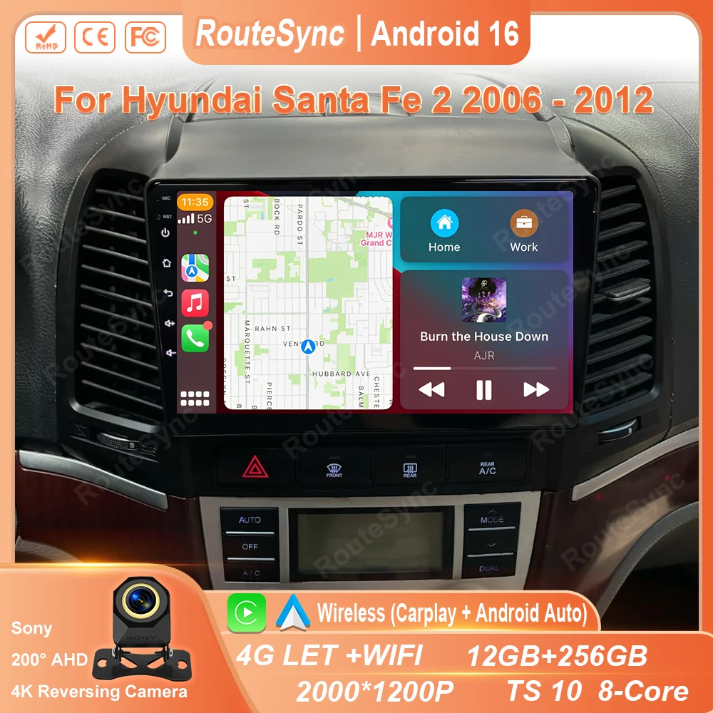 Android For Hyundai Santa Fe 2 2006 - 2012 Auto Radio Stereo Multimidia Player GPS Navigation Carplay Android Auto No 2 din DVD
Android For Hyundai Santa Fe 2 2006 - 2012 Auto Radio Stereo Multimidia Player GPS Navigation Carplay Android Auto No 2 din DVD