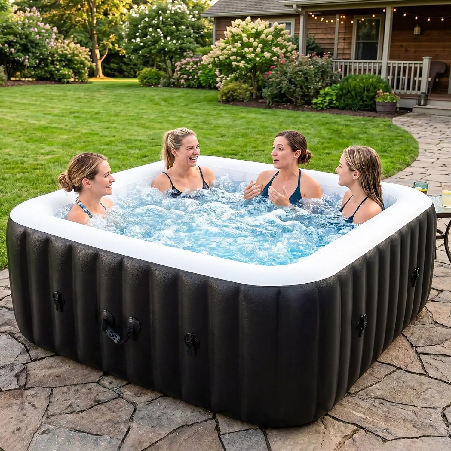 Inflatable Hot Tub - Outdoor Hot Tubs 4 to 6 Person, Portable Blow Up Spa Square Portable Hot Tub, 130 Soothing Bubble Air Jets,
Inflatable Hot Tub - Outdoor Hot Tubs 4 to 6 Person, Portable Blow Up Spa Square Portable Hot Tub, 130 Soothing Bubble Air Jets,