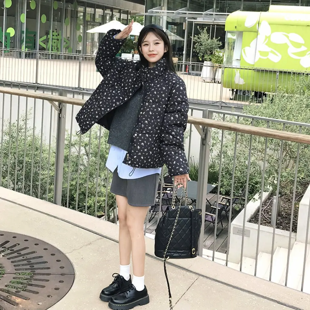 Women's Small Floral Stand Collar Short down Jacket Winter Korean Style Cotton Outwear New Bread Cotton Jacket
Women's Small Floral Stand Collar Short down Jacket Winter Korean Style Cotton Outwear New Bread Cotton Jacket