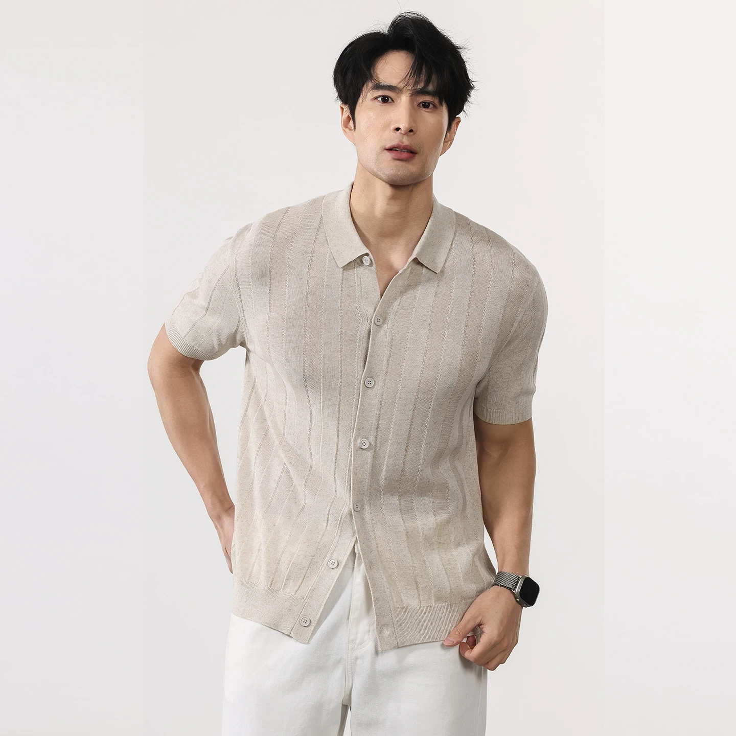 Men Summer Business Casual Fashion Vintage Short Sleeve Knitted Stripe Cardigan Polo Shirt Male Commute Sweater T-shirt Tops
Men Summer Business Casual Fashion Vintage Short Sleeve Knitted Stripe Cardigan Polo Shirt Male Commute Sweater T-shirt Tops
