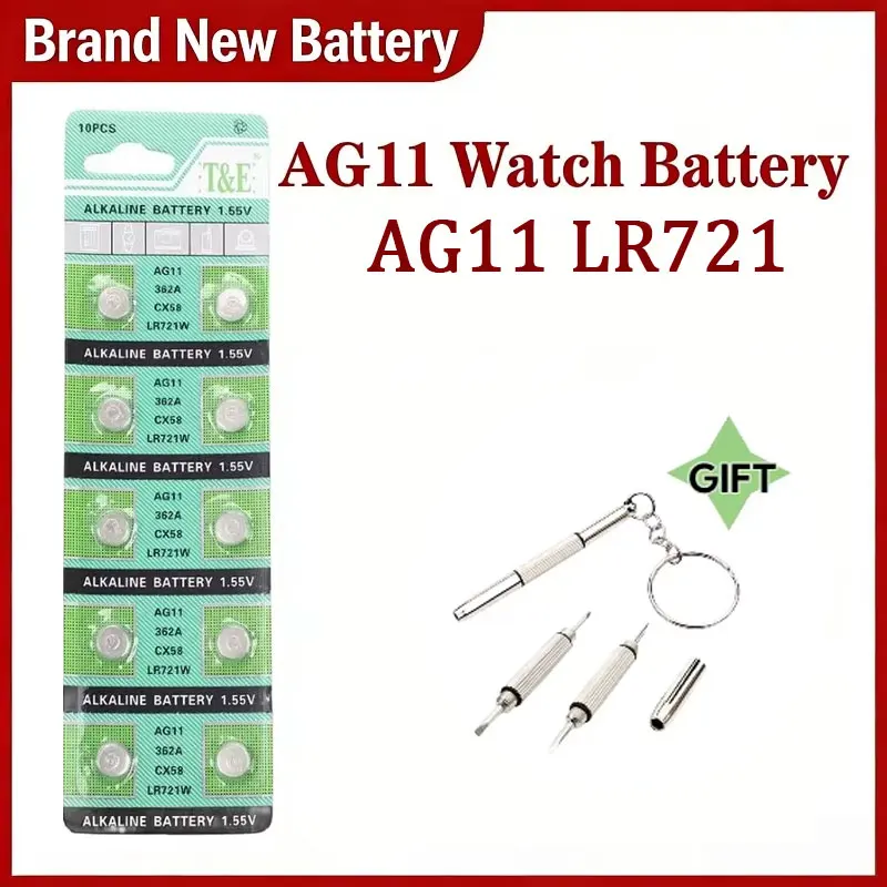 Button Cell Battery, AG11 LR721 1.5V Battery for Quartz Watches and Electronic Watches
Button Cell Battery, AG11 LR721 1.5V Battery for Quartz Watches and Electronic Watches