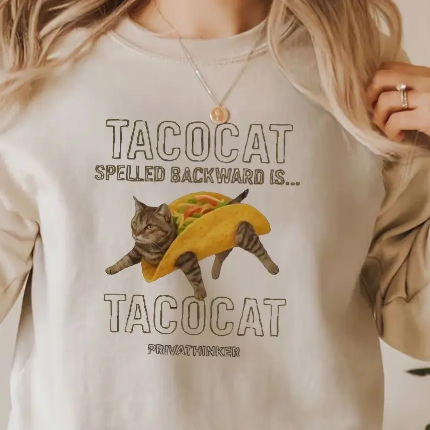 Retro Vintage Sweatshirt Graphic Hoodies Y2K Casual Daily Wear Unisex Versatile Stylish Pullover Spelled Backward Is Tacocat
Retro Vintage Sweatshirt Graphic Hoodies Y2K Casual Daily Wear Unisex Versatile Stylish Pullover Spelled Backward Is Tacocat