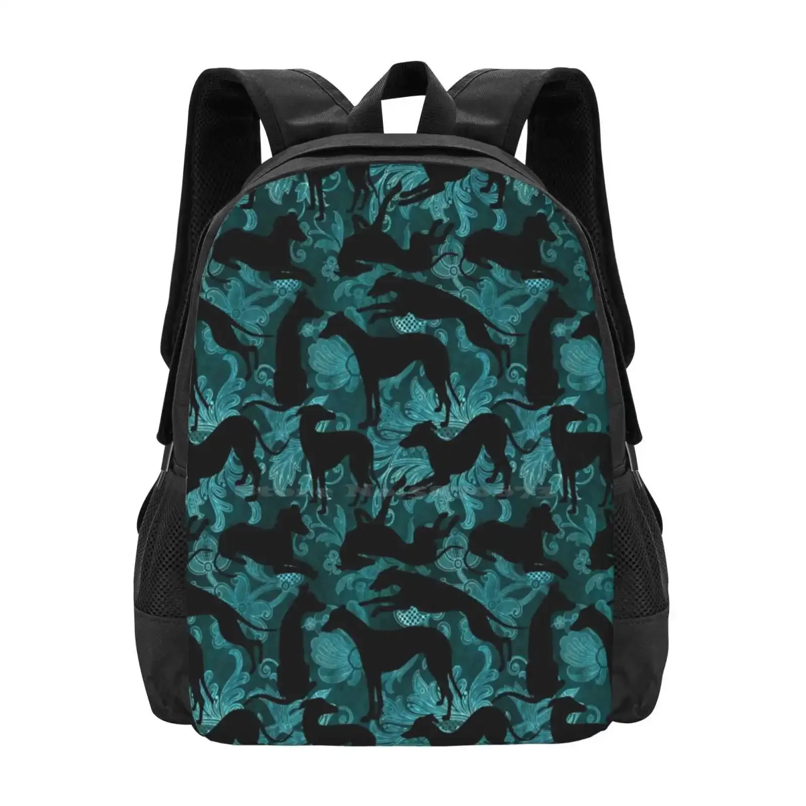 Cyan Damask Silhouetted Greyhounds Hot Sale Schoolbag Backpack Fashion Bags Greyhounds Damask Black And Teal Black And Cyan
Cyan Damask Silhouetted Greyhounds Hot Sale Schoolbag Backpack Fashion Bags Greyhounds Damask Black And Teal Black And Cyan