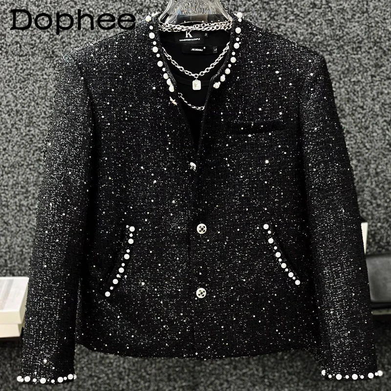 Men's 2025 Autumn New Fashion Versatile High-End Jackets Male Sequin Short Style Loose Pearl Small Fragrant Stylish Jacket Coats
Men's 2025 Autumn New Fashion Versatile High-End Jackets Male Sequin Short Style Loose Pearl Small Fragrant Stylish Jacket Coats