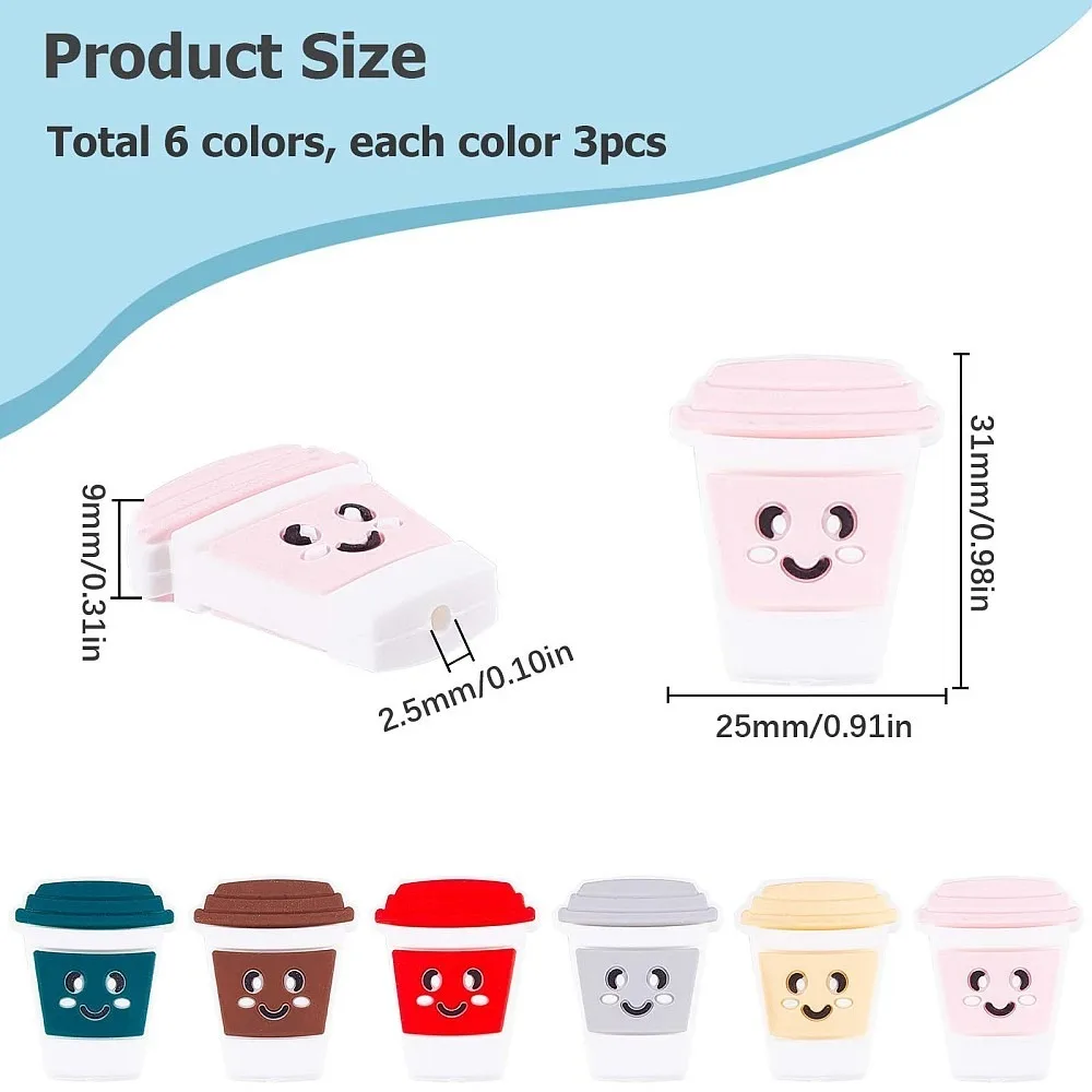 18Pcs 6 Colors Food Grade Eco-Friendly Focal Beads Cup with Face Mixed Color 30x30mm 3pcs/color
18Pcs 6 Colors Food Grade Eco-Friendly Focal Beads Cup with Face Mixed Color 30x30mm 3pcs/color