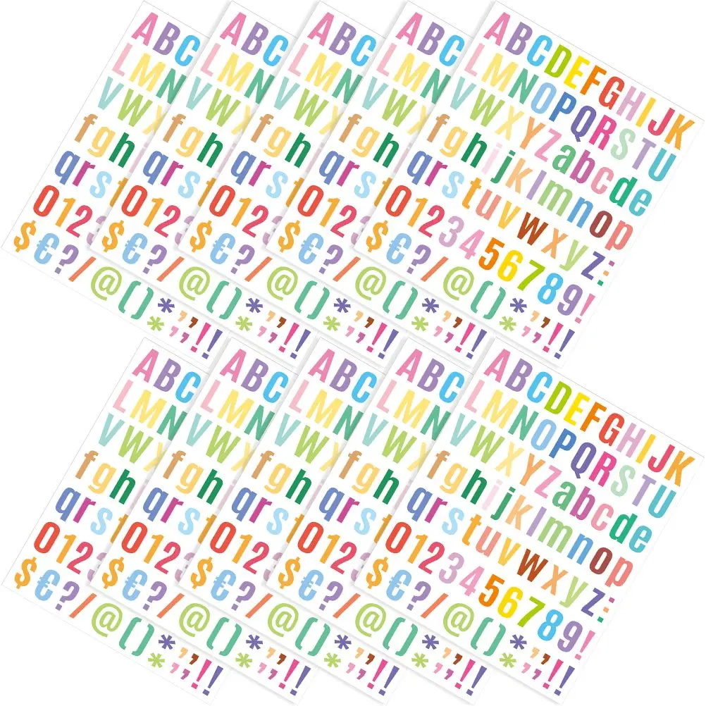 10 Sheets Colorful Alphanumeric Stickers Waterproof Black Font DIY Crafts Scrapbooking Vinyl Decals Letter Labels Number Tags
10 Sheets Colorful Alphanumeric Stickers Waterproof Black Font DIY Crafts Scrapbooking Vinyl Decals Letter Labels Number Tags